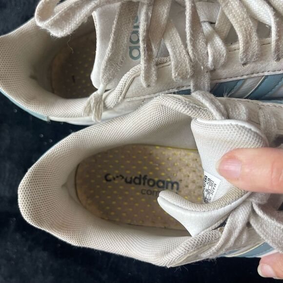 Adidas Grand Court 2.0 white and blue leather sneakers, size 6 1/2 - Picture 10 of 13